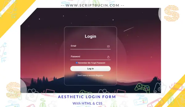 Script code animated login form free